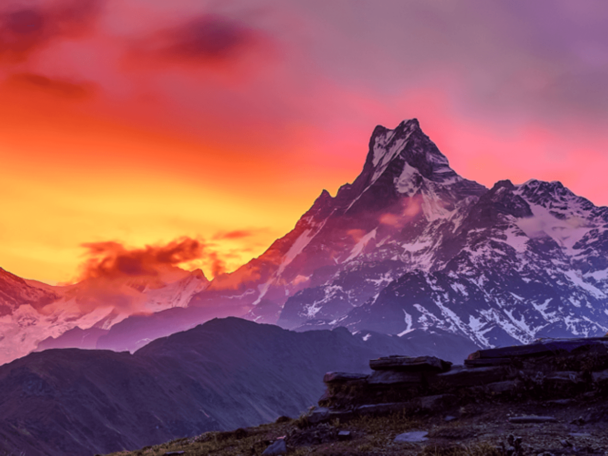 Group trekking in Nepal